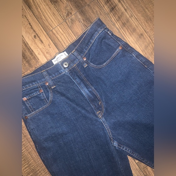 ABERCROMBIE 90s curve love high waisted relaxed jeans fray spring boho casual - Picture 3 of 5